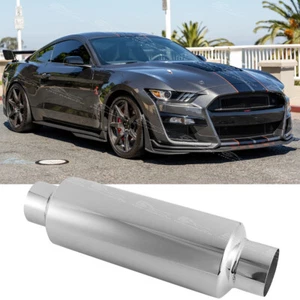 For Ford Mustang Shelby GT 2.5" In/Out 12" Exhaust Resonator Muffler Deep Tone - Picture 1 of 9