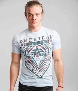 Mens American Fighter Wardell Blue Clear Water Tattoo MMA Y2K T-Shirt Tee S-4XL - Picture 1 of 4