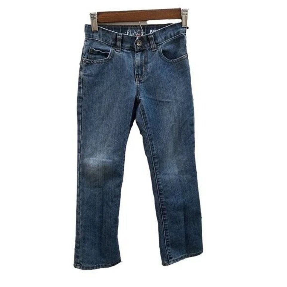Place Boys Size 6 Blue Solid Straight Leg Jeans - Image 1 of 4