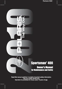 2010 Polaris Sportsman 400 Owners Manual: 133 Pages Coil Bound - Bild 1 von 2