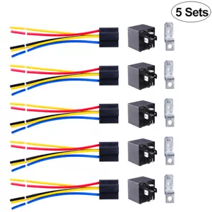 12V 40A Automotive Relay Car SPDT 5-Pin Switching Relay 5 Wires W/Harness Socket - Picture 1 of 9