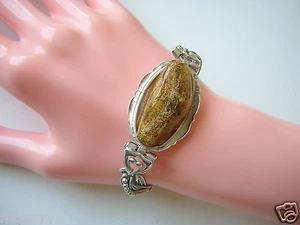 Pulsera tradicional de ámbar de plata 925 ámbar natural 19,7 g ámbar - Imagen 1 de 11