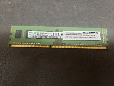 CLEAN PULLS, SAMSUNG, M378B5773SB0-CK0,2GB PC3-12800 DDR3-1600MHz non-ECC - Image 1 of 3