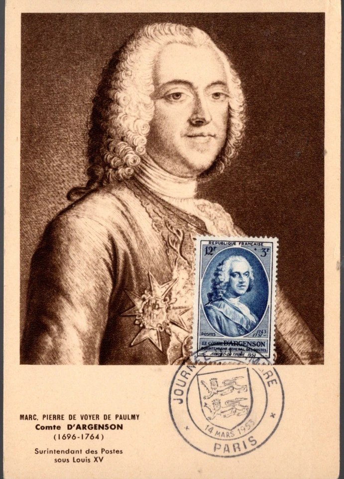 940+ FDC  CARTE 1er JOUR    JOURNEE  DU TIMBRE 1953  PARIS - Photo 1/1