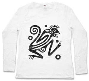 AZTEC APE DAMEN LANGARM T-SHIRT Indians Indian Sign Culture Mayans Religion - Picture 1 of 1
