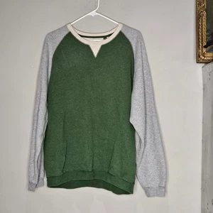 ORVIS Men's Green Gray Raglan Crewneck Sweatshirt Size Medium Outdoor Holiday - Picture 1 of 9
