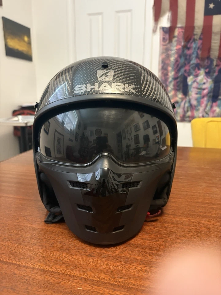 Casco de motocicleta de carbono Shark Sdrac 2 talla mediana con visera y bolsa de transporte Foto 1 de 4
