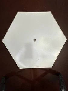 Vetro di ricambio paralume convesso luce esagonale ricambio bianco vintage 14" - Foto 1 di 3