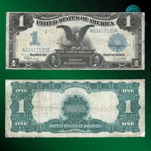 ca 1899 1 $ One Dollar Silber Zertifikat "Black Eagle" feine Erhaltung, 17135 - Bild 1 von 1