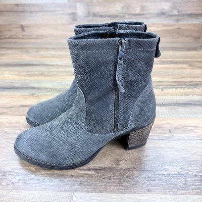 Sapatos femininos Taos tamanho 9.5-9 couro cinza tornozelo salto - Imagem 1 de 4