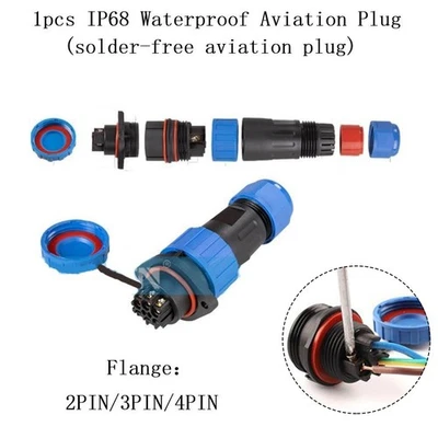 Connector Flange Connector Blue TY16-2pin TY16-3pin TY16-4pin Circular - Image 1 of 4