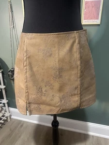 Faux Suede NWT Lulus Women's Mini Skirt Size M Western Cowgirl Rodeo Boho - Picture 1 of 6