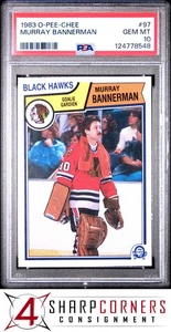 1983 O-PEE-CHEE #97 MURRAY BANNERMAN BLACK HAWKS PSA 10 - Foto 1 di 2