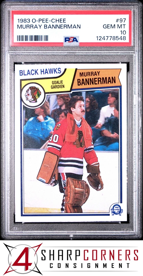 1983 O-PEE-CHEE #97 MURRAY BANNERMAN BLACK HAWKS PSA 10 - Image 1 of 2