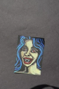 ACEO Original Art Card Horror Halloween Vampire Female not a print - Bild 1 von 3