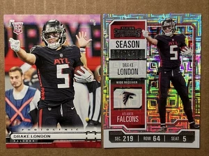 Drake London 2022 Chronicles Photogenic RC & 2023 Contenders Mojo Prizm - Picture 1 of 7