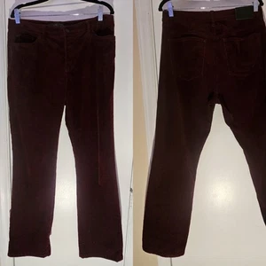 Lauren Ralph Lauren Burgundy Corduroy Classic Straight Style Leg Pants Size 12 - Picture 1 of 7