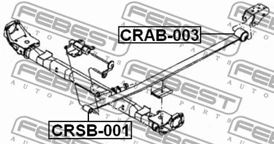 Buje de resorte de hoja trasera Chrysler Voyager 2001-2007 FEBEST CANGREJO-003 Foto 1 de 2