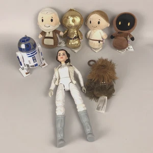 Star Wars Spielzeug Konvolut Leia Figur Hallmark Itty Bittys Plüsch Set Obi Wan C3P0 Jawa + - Bild 1 von 11