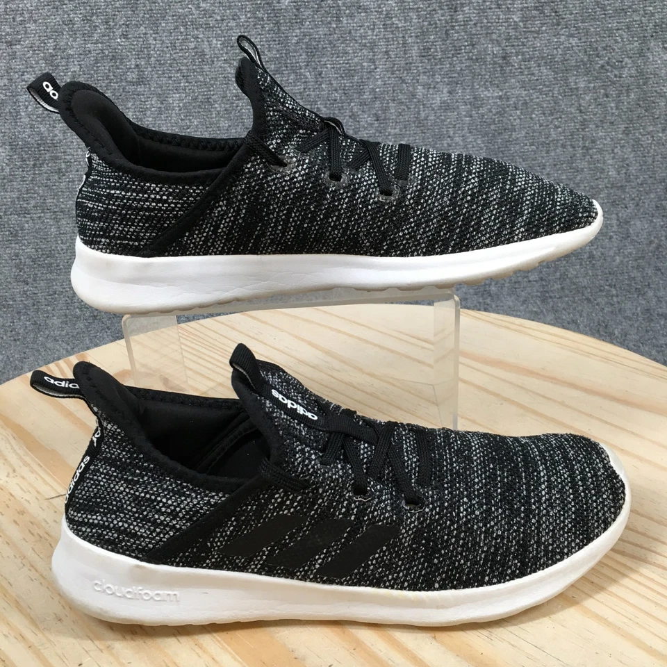 Adidas Cloudfoam Mujer 10.5 Negro Puro Blanco Tejido Atlético Zapatos para Correr Foto 1 de 4