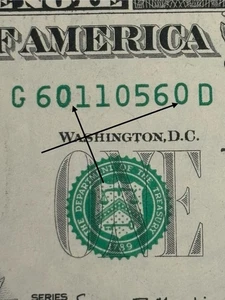 2017 Chicago $1 Bill Mis-stamped 0 Gas Pump Error Note - Picture 1 of 3