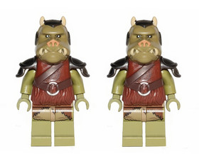 2 NEW LEGO GAMORREAN GUARD Minifigures from Star Wars set 9516 Jabba's Palace