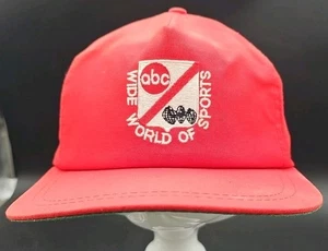 Vintage verblasst ABC breite World of Sports Snapback Mütze rot 80er Kappe bestickt EUC - Bild 1 von 12
