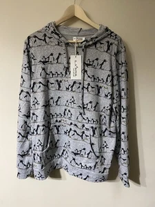 LA Soul Grey Hoodie Lightweight Cotton Blend PENGUIN Sweatshirt XL NWT Kangaroo - Picture 1 of 6