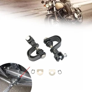 Black Clamp Fixture Mount Fit for 32mm frame tube Harley Honda Chopper Bobber - Foto 1 di 7