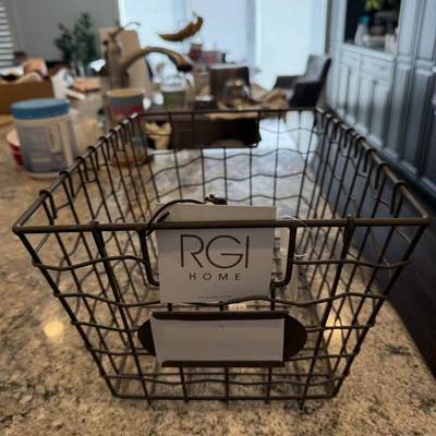 RGI Home Gray Wire Metal Basket - 15” x 10” x 8” - Image 1 of 2