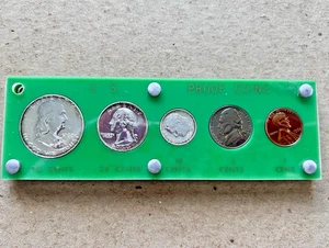 1960 Proof Mint Set In Plastic Holder .900 Silver with Benjamin Half dollar - Picture 1 of 2