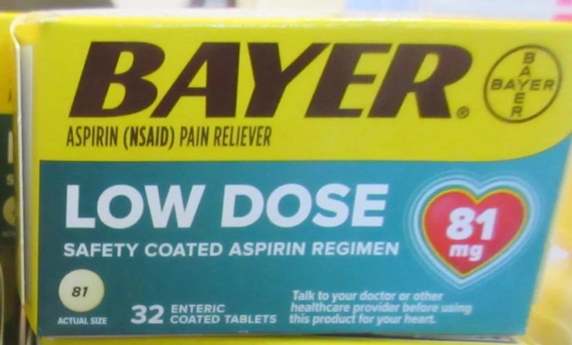 Bayer Aspirin Pain Reliever Low Dose Enteric Coated Tablets 81mg 32 ct Exp 04/26 - Image 1 of 1