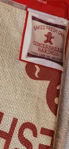 Christmas Pillow Cases Set Of 2 Gingerbread Farmhouse Burlap Red - Picture 1 of 3