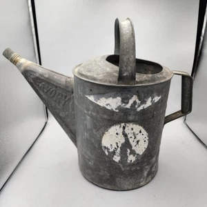 Antique Galvanized Steel Watering Can 2 Gallon  Savory Co Newark NJ - Picture 1 of 11