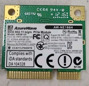 AzureWave AW-NE186H HB125 AR9485 AR5B125 Wlan Wifi Wireless Card 802.11BGN Pcie - Picture 1 of 2