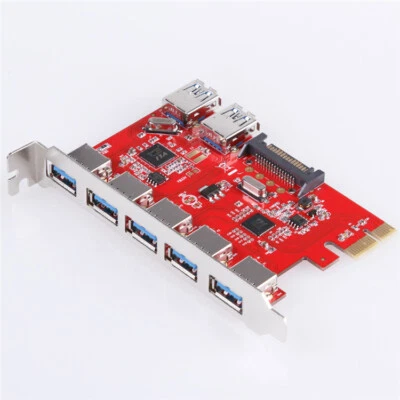 7-Port Super Speed 5Gbps USB 3.0 HUB to PCI-E PCI Express Card Adapter Converter - Image 1 of 4