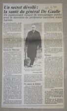 Ausschnitt Pressespiegel - Die Gesundheit Der General De Gaulle - 18 Januar 1996