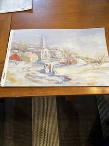 Winter Wonderland 182D2 Dollhouse Wallpaper 1/12 Scale 1pc Minigraphics - Picture 1 of 6