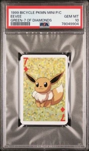 1999 Pokemon Eevee Mini Playing Card Poker Bicycle PSA 10 Gem Mint - Picture 1 of 7