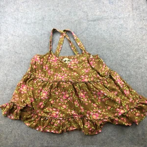 Matida Jane Top Women XL Brown Blouse Tunic Light weight Whim Floral Tank - Picture 1 of 10