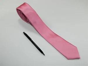 Men's PB P B COLLECTION Tie Necktie SLIM NARROW SKINNY PINK MOD - Picture 1 of 3