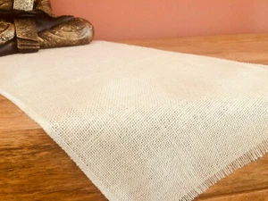 CREMA Rústica Arpillera Yute Corredores Boda Hesse Mesa Corredor 30 cm de Ancho - Imagen 1 de 3