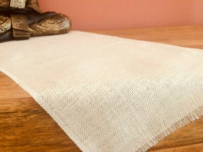 CREAM Rustic Burlap Jute Runners Wedding Hessian Table Runner 30cm wide - Image 1 of 3