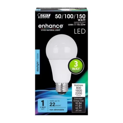 Feit Enhance A21 E26 (Medium) LED Bulb Daylight 50/100/150 Watt Equivalence 1 Pk - Image 1 of 3