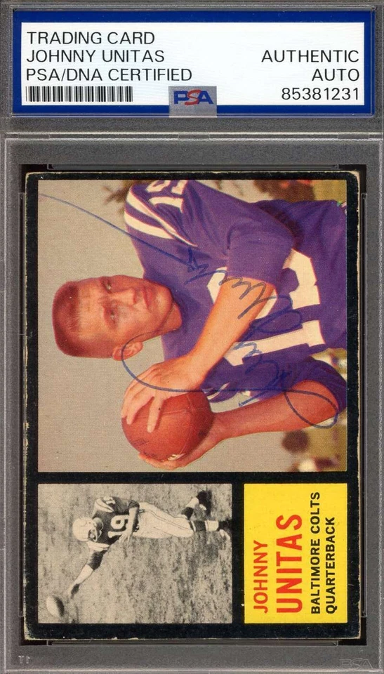 Johnny Unitas PSA DNA Vintage Signed 1962 Topps Autograph - Image 1 of 1