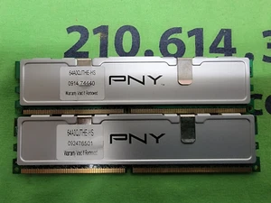 LOT OF TWO (2) PNY 64A0TJTHE-HS 1GB PC-6400 DDR2-800 SDRAM 240pin Memory Modules - Picture 1 of 1