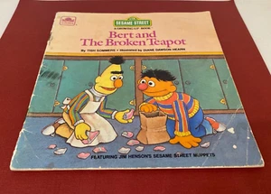 Vintage Golden 1985 ☆ Sesame Street : Bert & the Broken Teapot  ☆ Childrens Book - Picture 1 of 5