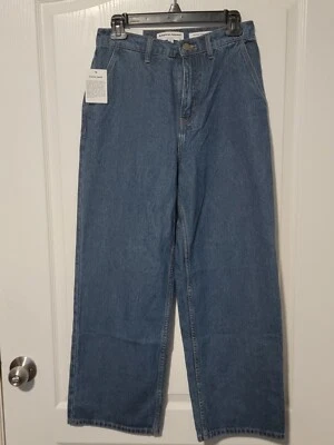 American Apparel Jean Womens Size 28 Baggy The Crop Wide Leg Color Blue - Image 1 of 4