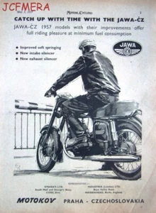 1957 Motokov 'JAWA-CZ' Motor Cycle ADVERT #5 - Original Vintage Print AD - Bild 1 von 1