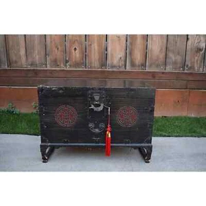 Antique Chinese Asian Korean Small Chest Cabinet Trunk - Picture 1 of 6